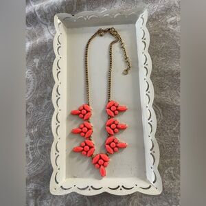 JCrew 17” necklace with orange stones.
